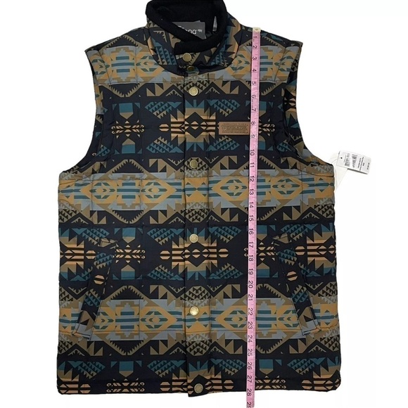 Pendleton Men's Cody Puffer Vest Medium NWT Journey West Black Blue Geo Print - Picture 9 of 16